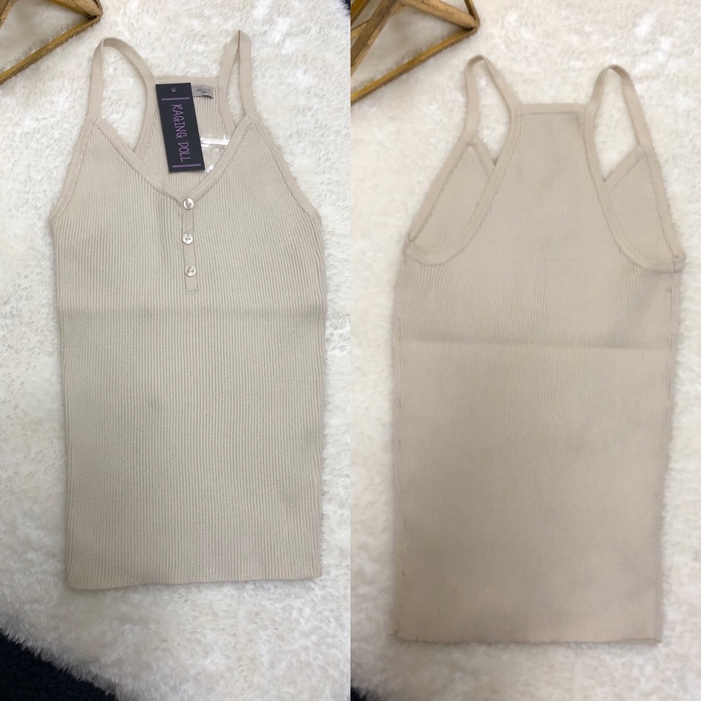 ➖SALE➖ LAST 2 NWT HENLEY RIBBED LUSH TANK IN SAND